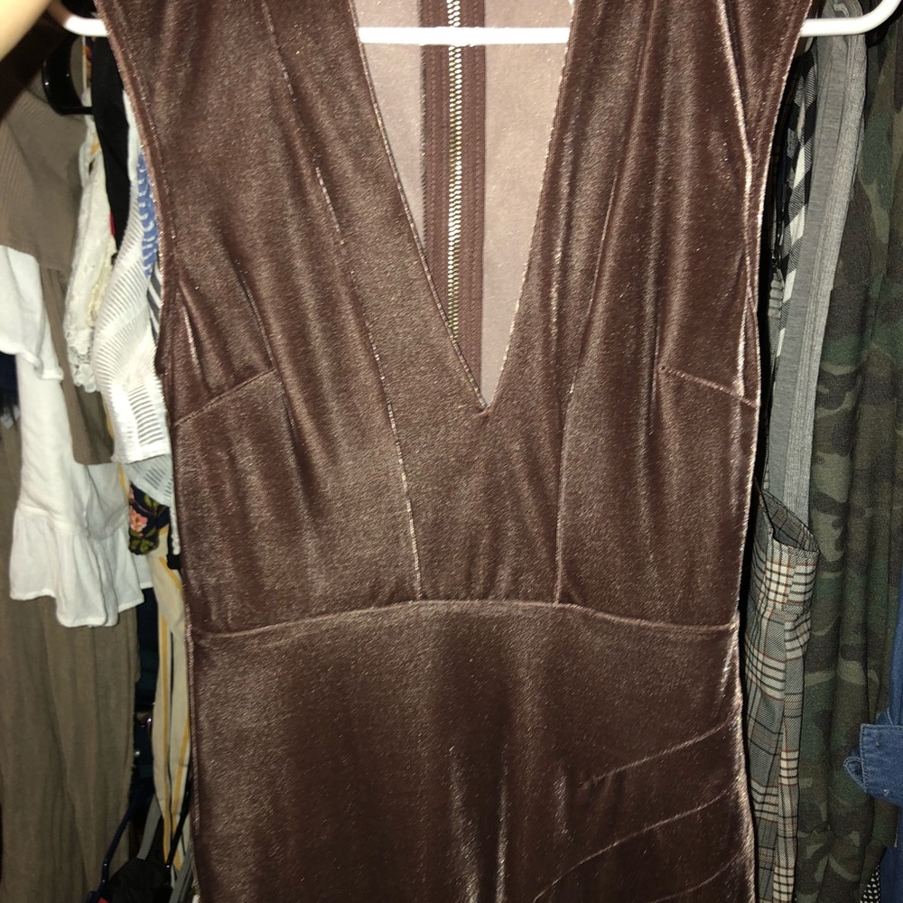 Mauve suede mini dress